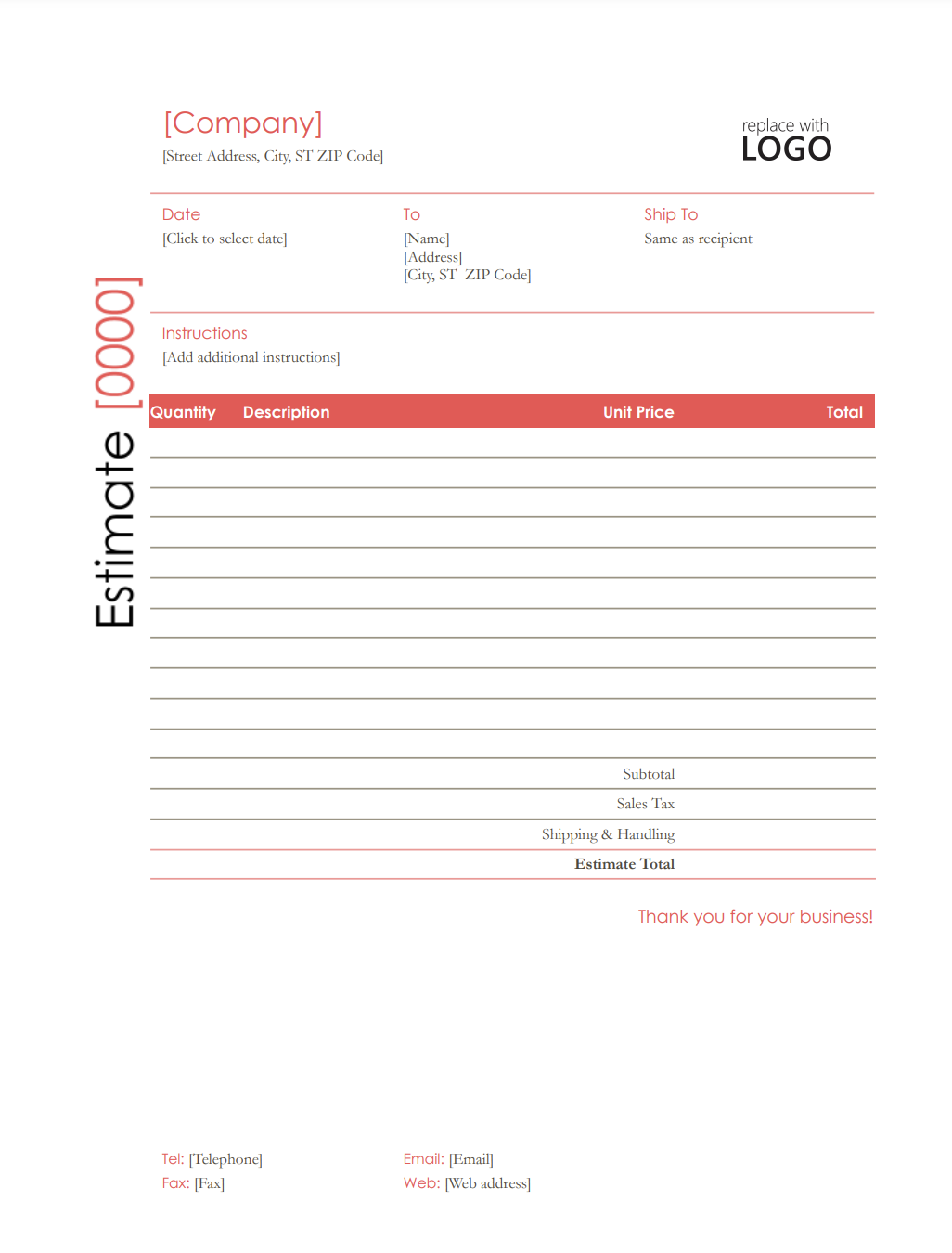 Word Estimate Templates